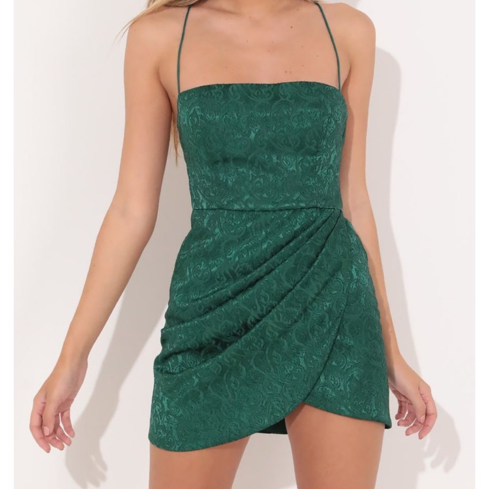 Bernadette Jacquard Dress in Green!